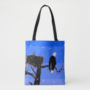 Bolso De Tela Águila calva en invierno - Arte de vida salvaje or
