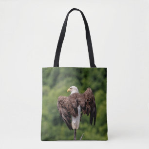 Bolso De Tela Águila calva en una rama