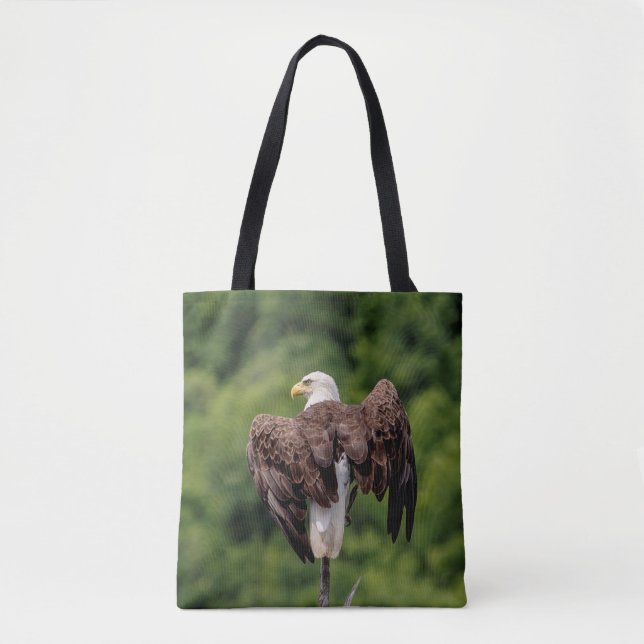 Bolso De Tela Águila calva en una rama (Anverso)