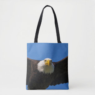 Bolso De Tela Águila calva pasa volando cerca