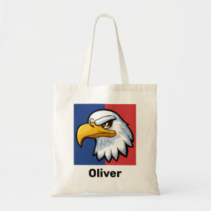 Bolso De Tela Águila de dibujos animados patrióticos personaliza