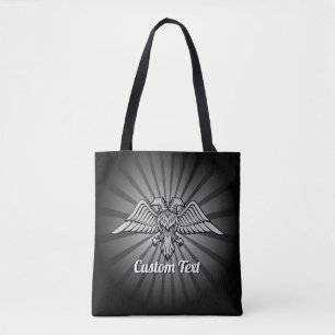 Bolso De Tela Águila gris con dos cabezas
