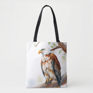Bolso De Tela Águila majestuosa sentada en una rama de árbol