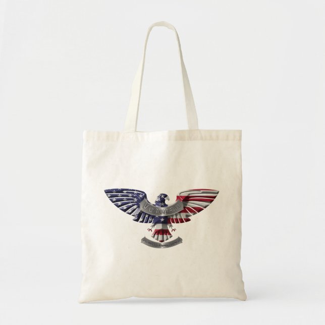 Bolso De Tela Águila Norteamericana Veterana "Orgullosa De Haber (Frente)