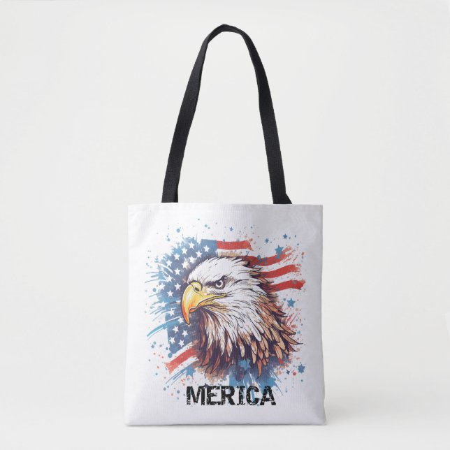 Bolso De Tela Águila vintage americana (Anverso)