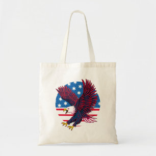 Bolso De Tela Águila voladora y bandera estadounidense