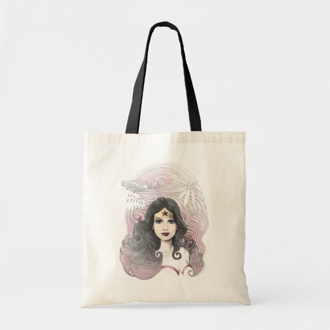 Bolso De Tela Aguila y árboles de una mujer maravilla (Frente)