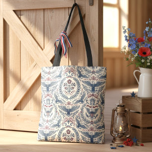 Bolso De Tela Águilas Americanas Estrellas y Franjas Florales ID