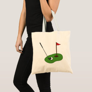Bolso De Tela Agujero del campo de golf con bandera