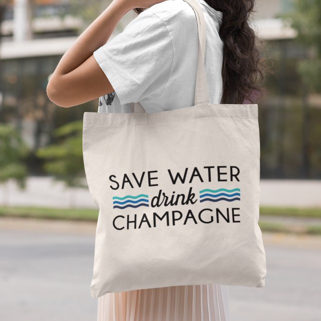 Bolso De Tela Ahorrar agua, beber champán (Subido por el creador)