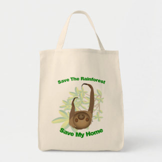Bolso De Tela Ahorre la pereza de la selva tropical