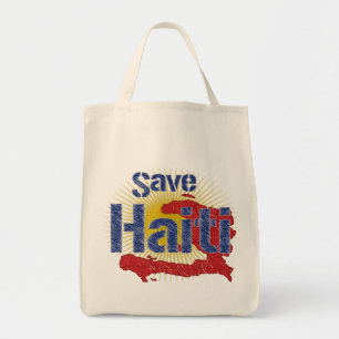 Bolso De Tela Ahorre los ingresos de Haití (azul) - van a la