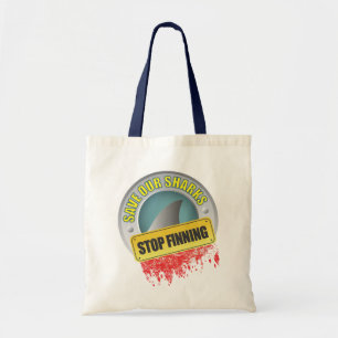 Bolso De Tela Ahorre nuestra parada Finning de los tiburones