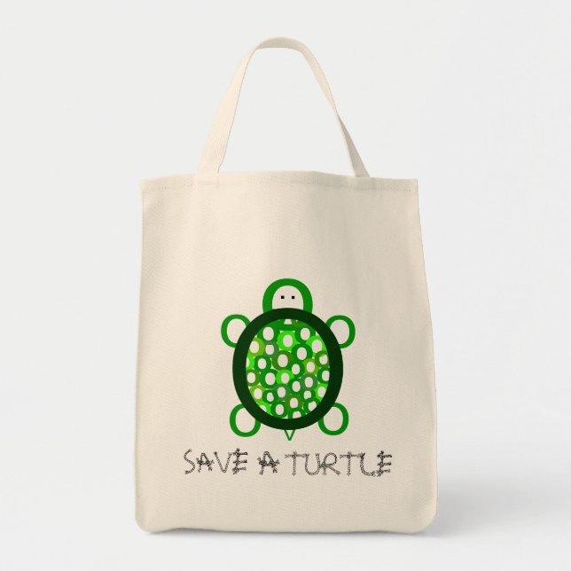 Bolso De Tela Ahorre una tortuga (Frente)