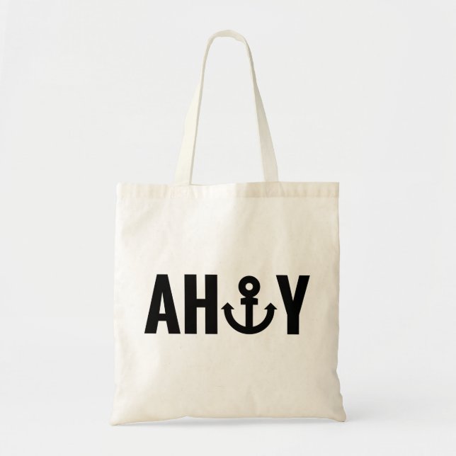 Bolso De Tela Ahoy con el ancla (Frente)