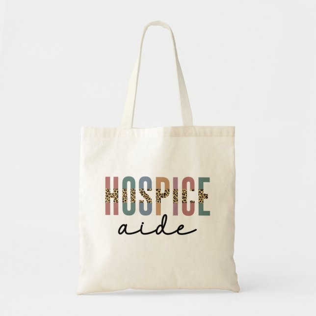 Bolso De Tela Aide de hospicio | Enfermería de hospicio | Atenci (Frente)