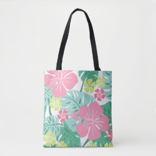 Bolso De Tela Ailani Hibisco Hawaiano Tropical Reversible Playa