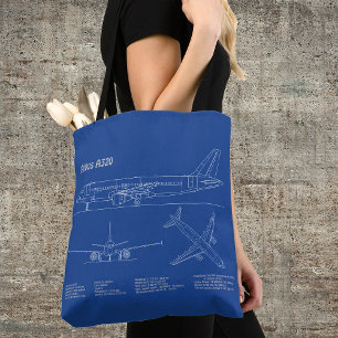Bolso De Tela Airbus A320 - Planos de Dibujo de Aviones BD