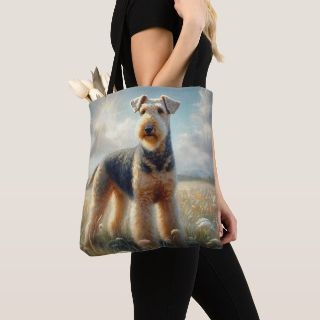 Bolso De Tela Airedale Terrier (Detalle)