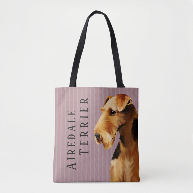 Bolso De Tela Airedale Terrier (Anverso)