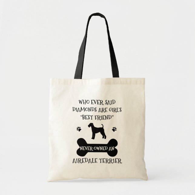 Bolso De Tela Airedale Terrier Dog Mejor Amigo (Frente)