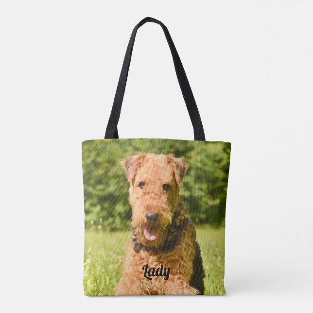 Bolso De Tela Airedale Terrier Perro Cachorro (Reverso)