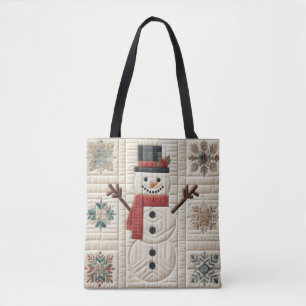 Bolso De Tela Aislado patrón de hombre de nieve