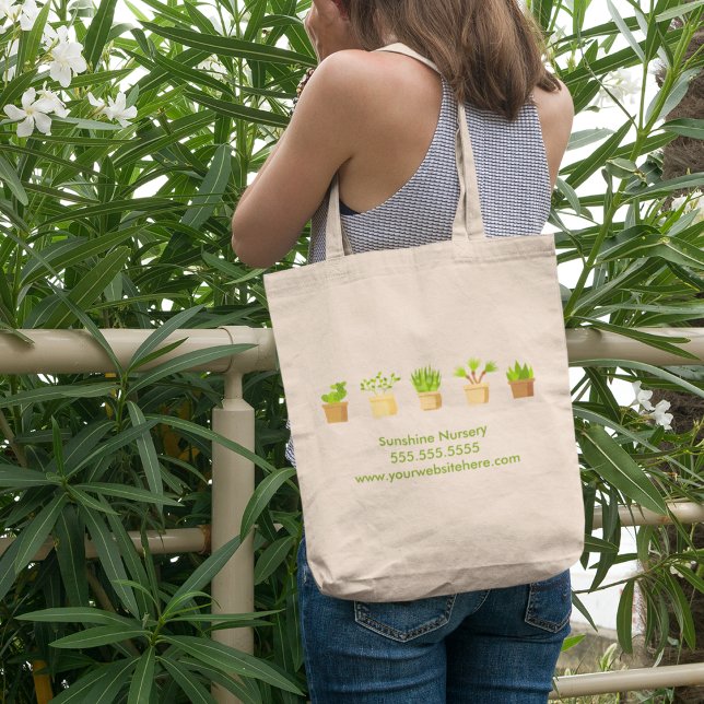Bolso De Tela Ajardinada de guardería de planta verde Personaliz (Subido por el creador)