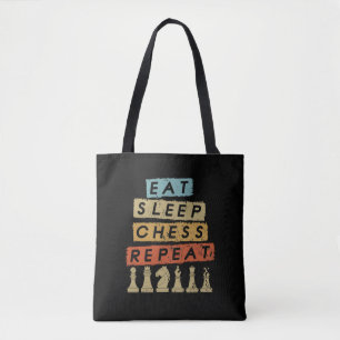 Bolso De Tela Ajedrez - Comer Sleep Chess Repetir