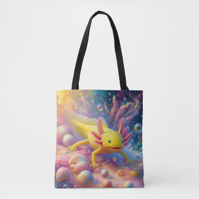 Bolso De Tela Ajolote Amarillo (Anverso)