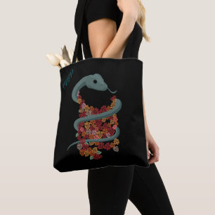 Bolso De Tela Ajuste de serpiente floral - Tus Iniciales