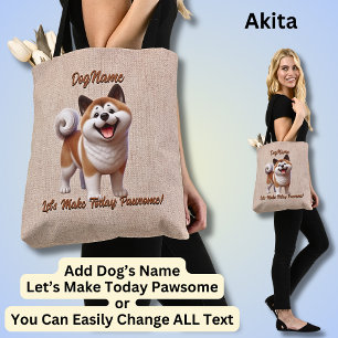 Bolso De Tela Akita - Añadir nombre de perro, cambiar texto