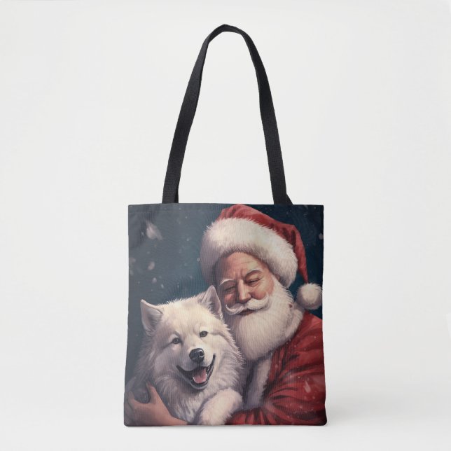 Bolso De Tela Akita con Navidades festivos de Santa Claus (Anverso)