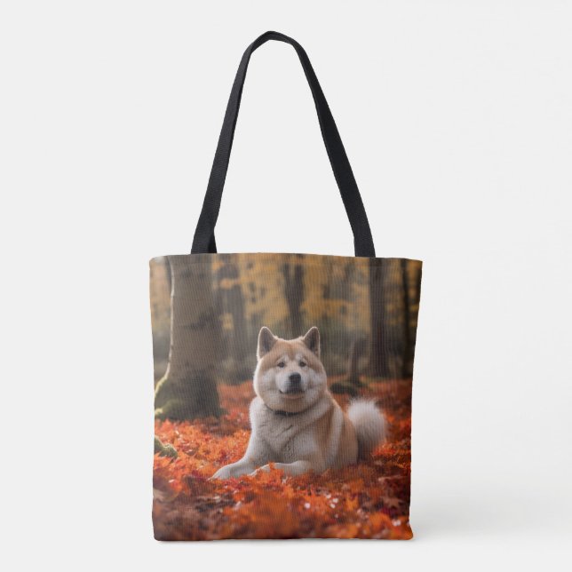 Bolso De Tela Akita en otoño se inspira en hojas (Reverso)