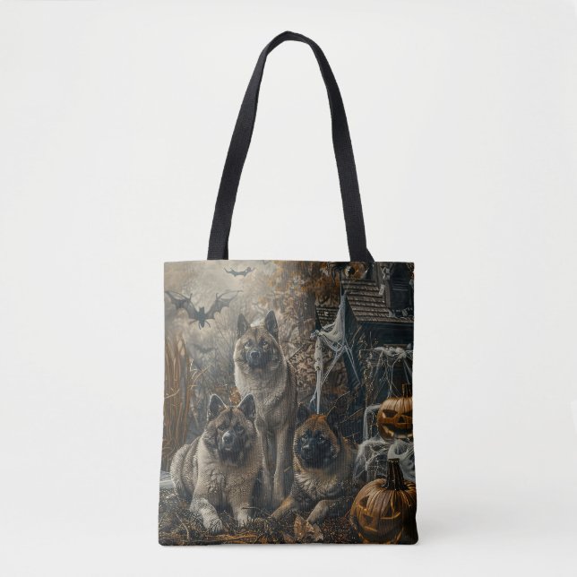 Bolso De Tela Akita Halloween Night Doggy Delight (Anverso)