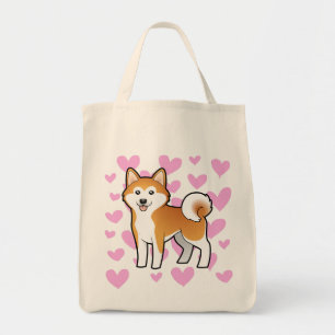 Bolso De Tela Akita Inu/amor de Shiba Inu