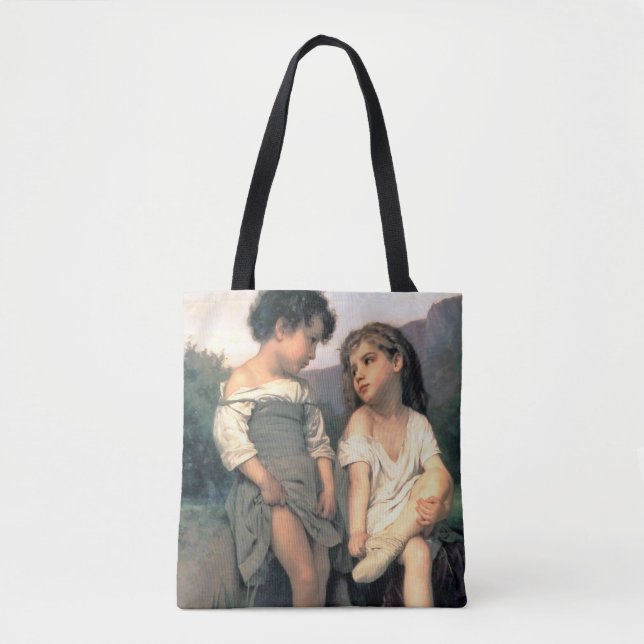 Bolso De Tela Al borde del Brook, Bouguereau (Anverso)