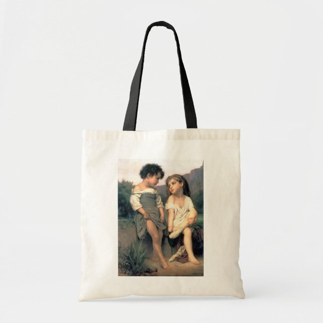 Bolso De Tela Al borde del Brook, Bouguereau (Frente)