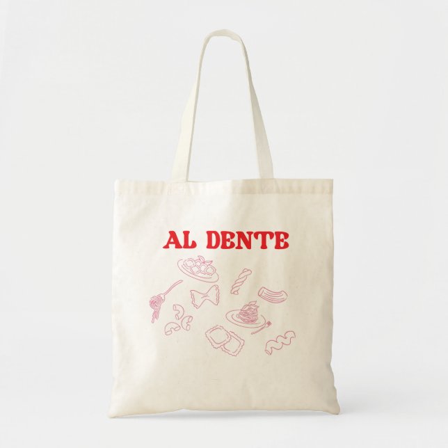 Bolso De Tela Al Dente Rosa y Rojo (Frente)