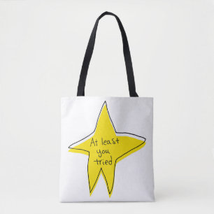Bolso De Tela Al Menos Lo Intentaste - Estrella Amarilla