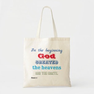 Bolso De Tela Al principio Dios creó