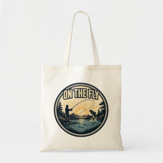 Bolso De Tela Al Vuelo — Pescador de Mosca Lanzando al Amanecer
