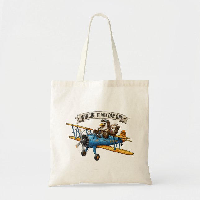 Bolso De Tela Ala de Águila Improvisando (Frente)