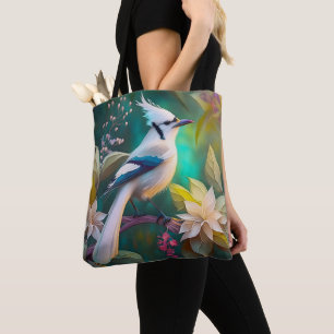 Bolso De Tela Ala Verde azulada de la marea blanca Jay Fantasy B