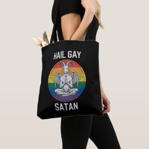 Bolso De Tela Alabado sea Satanás gay divertido gótico cabra LGB