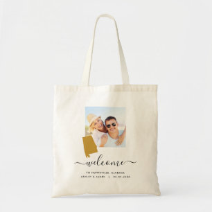 Bolso De Tela Alabama Map Photo Wedding Welcome