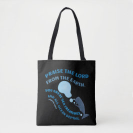Bolso De Tela Alabar al Señor ballena versículo salmos cristiano