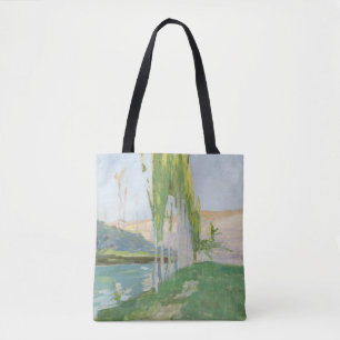 Bolso De Tela Álamos que crecen cerca de un arroyo