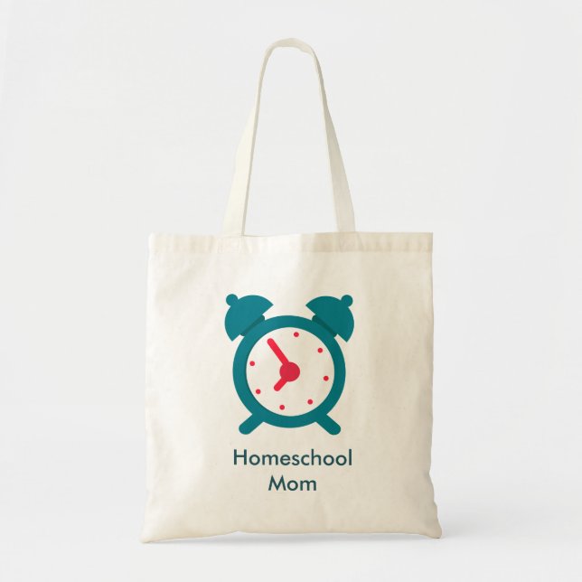 Bolso De Tela Alarm Clock Home School Mamá (Frente)