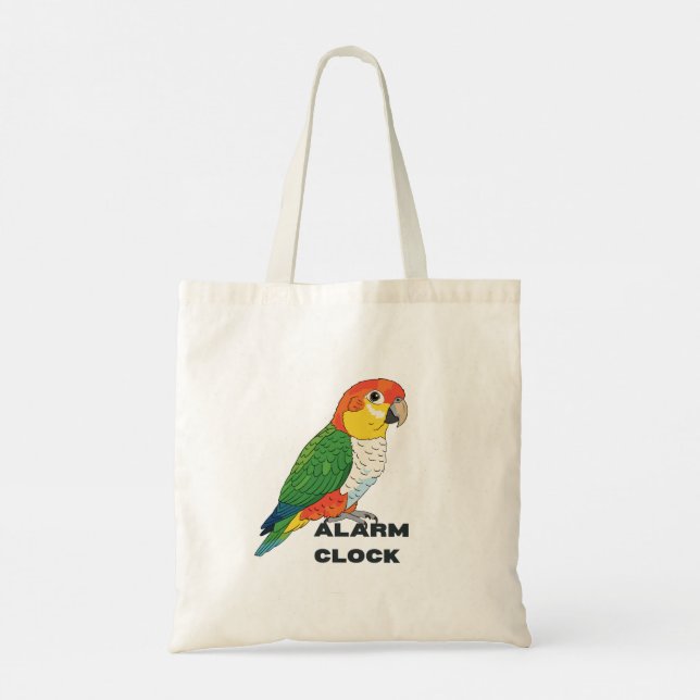 Bolso De Tela Alarm Clock Sun Conure – Loud Parrot Design (Reverso)